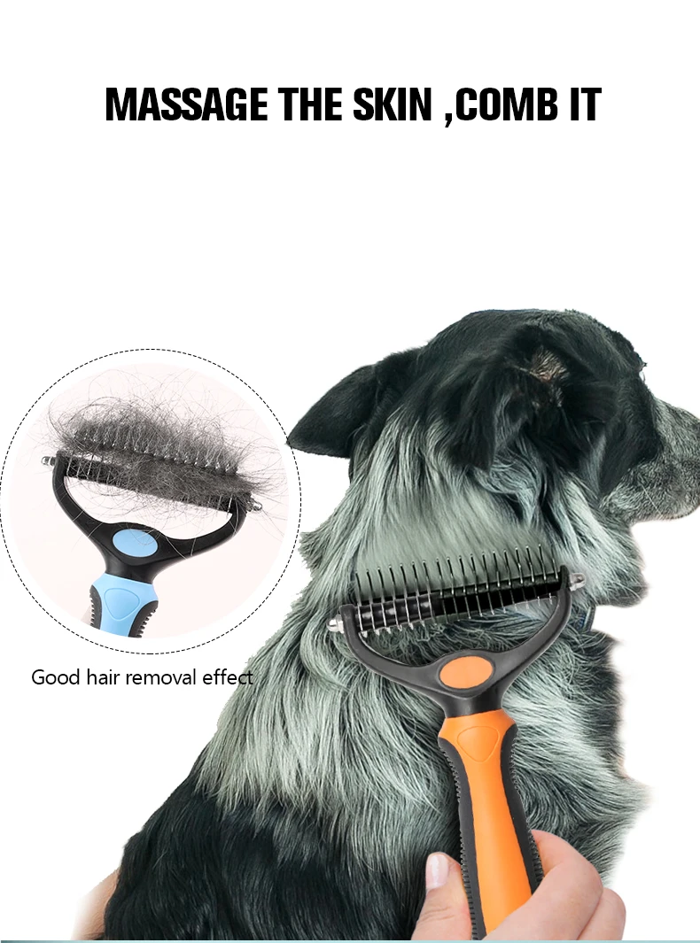 Wholesale Custom Logo Single Double Sided Pet Hair Undercoat Rake Brush ...