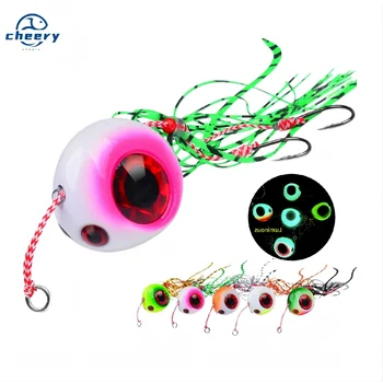 40g-120g Luminous Glow Lead Jigging Lure Slow Jig Head Rubber Skirts Assist Hooks for River Stream Sea Fishing Bass Carp Trout – Soft Lure – view 2