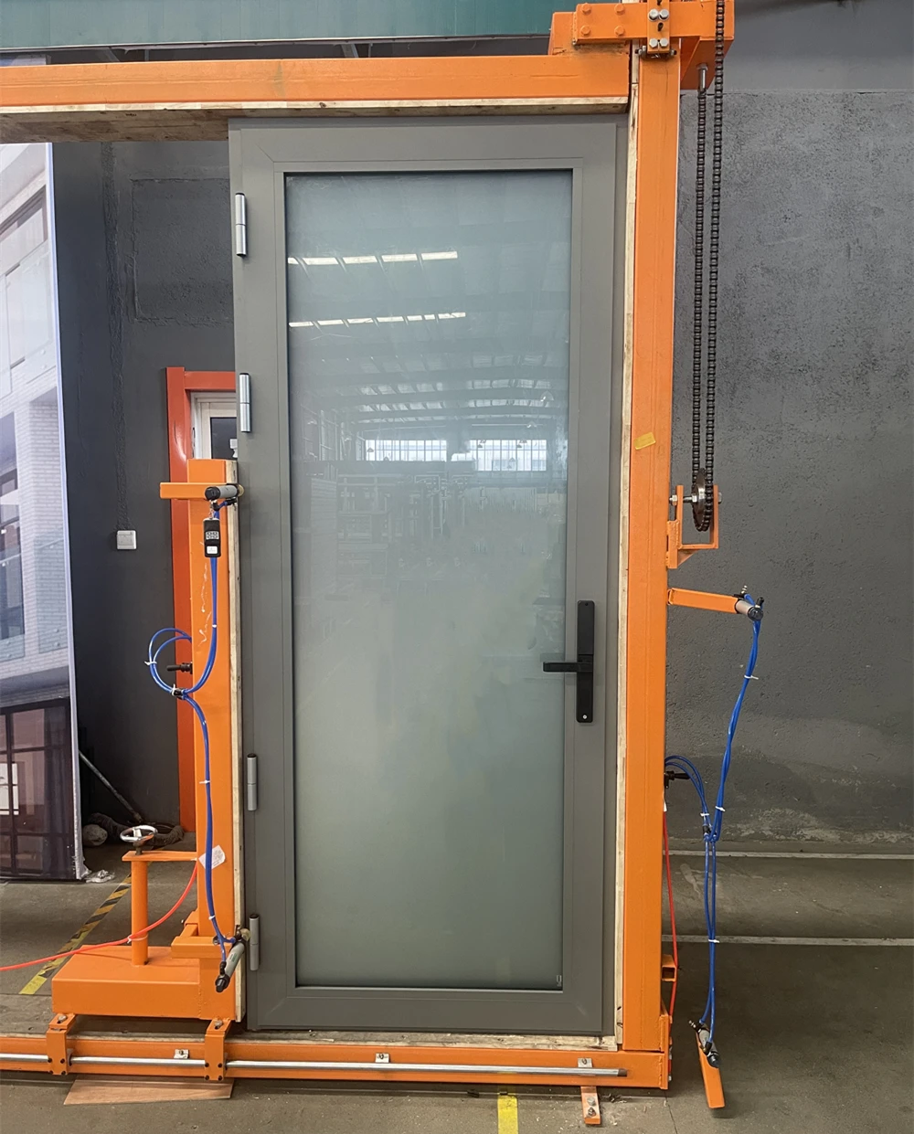 Minglei French aluminum entry door smart lock aluminum door tempered glass double glazed casement door factory