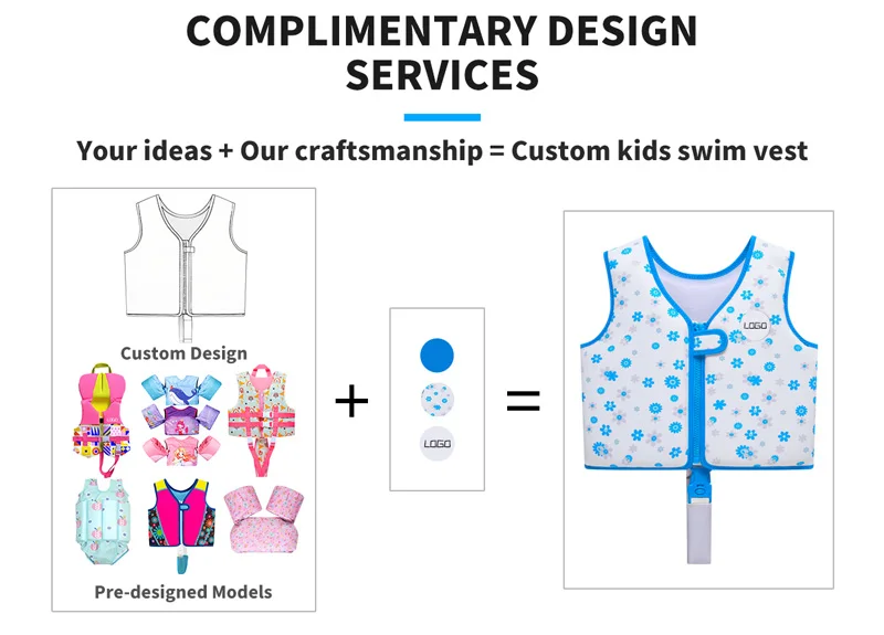 product custom logo kids neoprene swim vest floats jacket adjustable epe foam life jacket for children babies waterfun floating gear-7