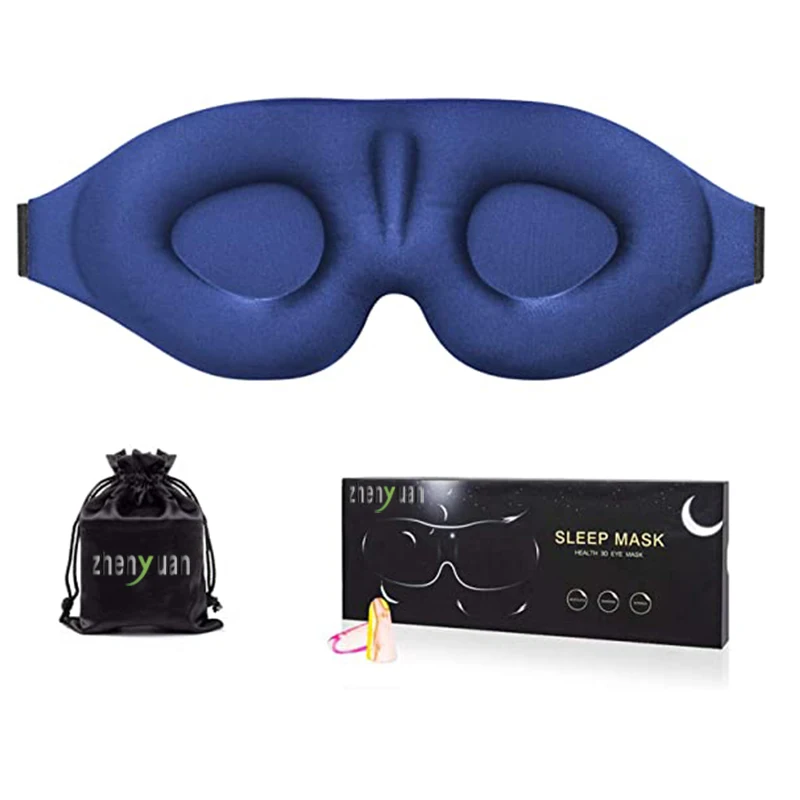 Customized Travel Sleeping Mask zero Pressure 3D Design Comfortable Eye Mask Portable Adjustable Rest and Relax
