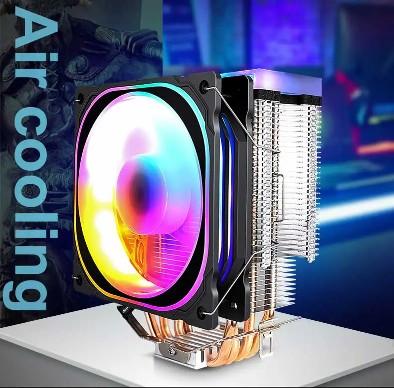 4 Heat Pipe Argb CPU Cooler Colorful 3-pin/4-pin 120mm RGB FAN for ...