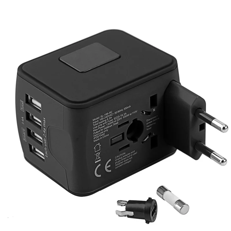 Travel Adapter Usb 20w Pd Wall Power Travel Adaptor Multi Plug 