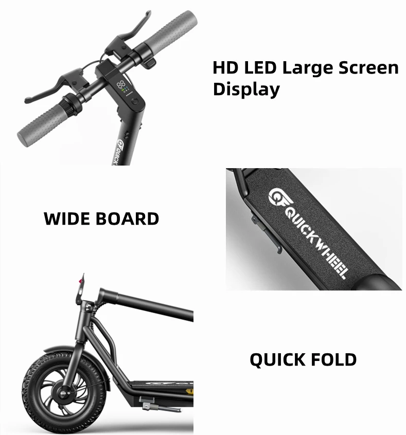 Quickwheel Air 500W 36V Off Road Fast Powerful Adult Foldable Electric Scooter Controller 3000W