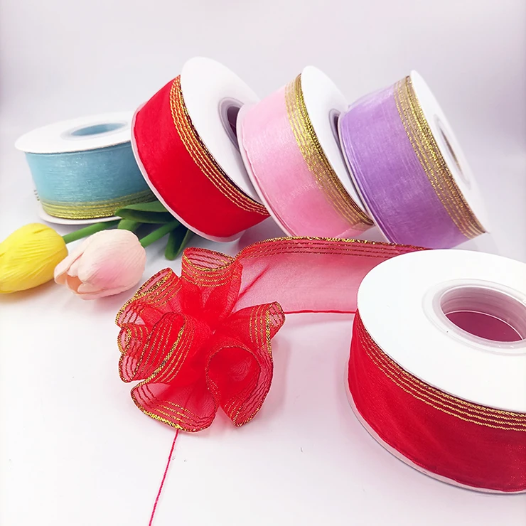 Factory Wholesale Customized 100 Nylon Organza Pull String Ribbon