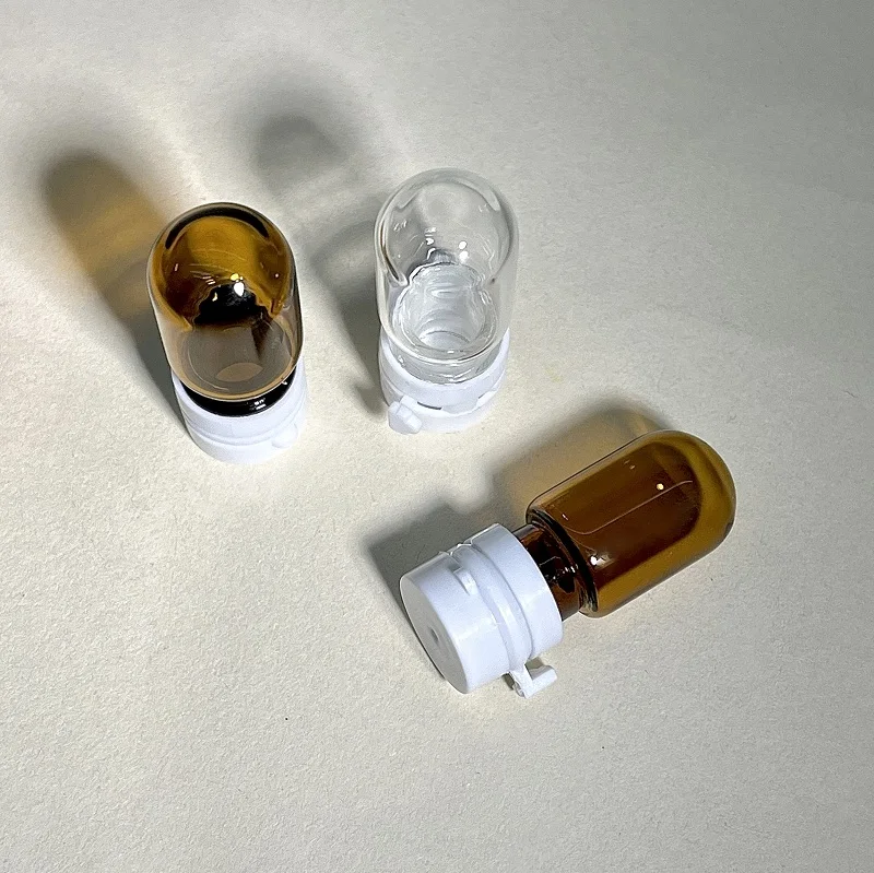 Portable Mini 1.5ml 2ml 3ml 5ml Tamper Proof Amber Glass Vials High Borosilicate Glass Ampoule Bottle