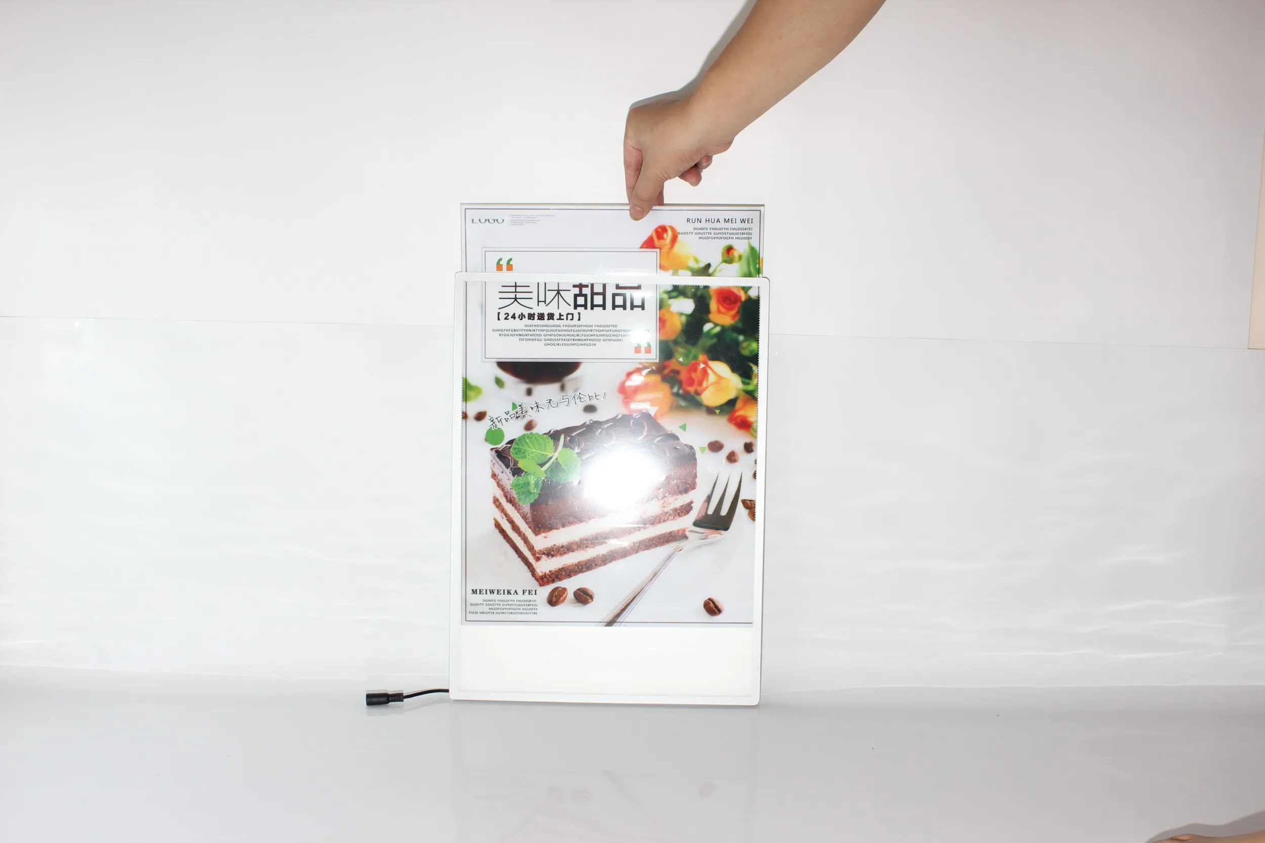 Indoor slim magnetic led light box fast food restaurant cafe shop led magnetic menu light board