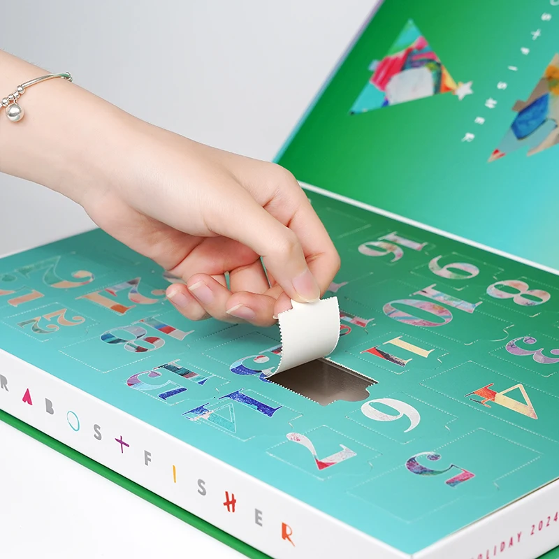 Custom 12 24Days Countdown Blind Box Empty Advent Calendar Box with Custom Size Printing