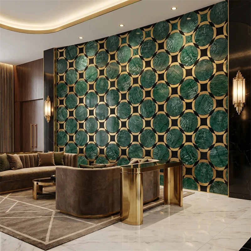 Lantai Lembaran Besar Modern Emerald Pearl Tahan Air dengan Garansi 1 Tahun untuk Villa dan Gedung Perkantoran