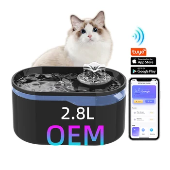OEM 2.8L App Control Automatic Smart WiFi Cat Water Fountain Dispenser Drinking WiFi Pet Water Fountain For Cats Dogs Gift