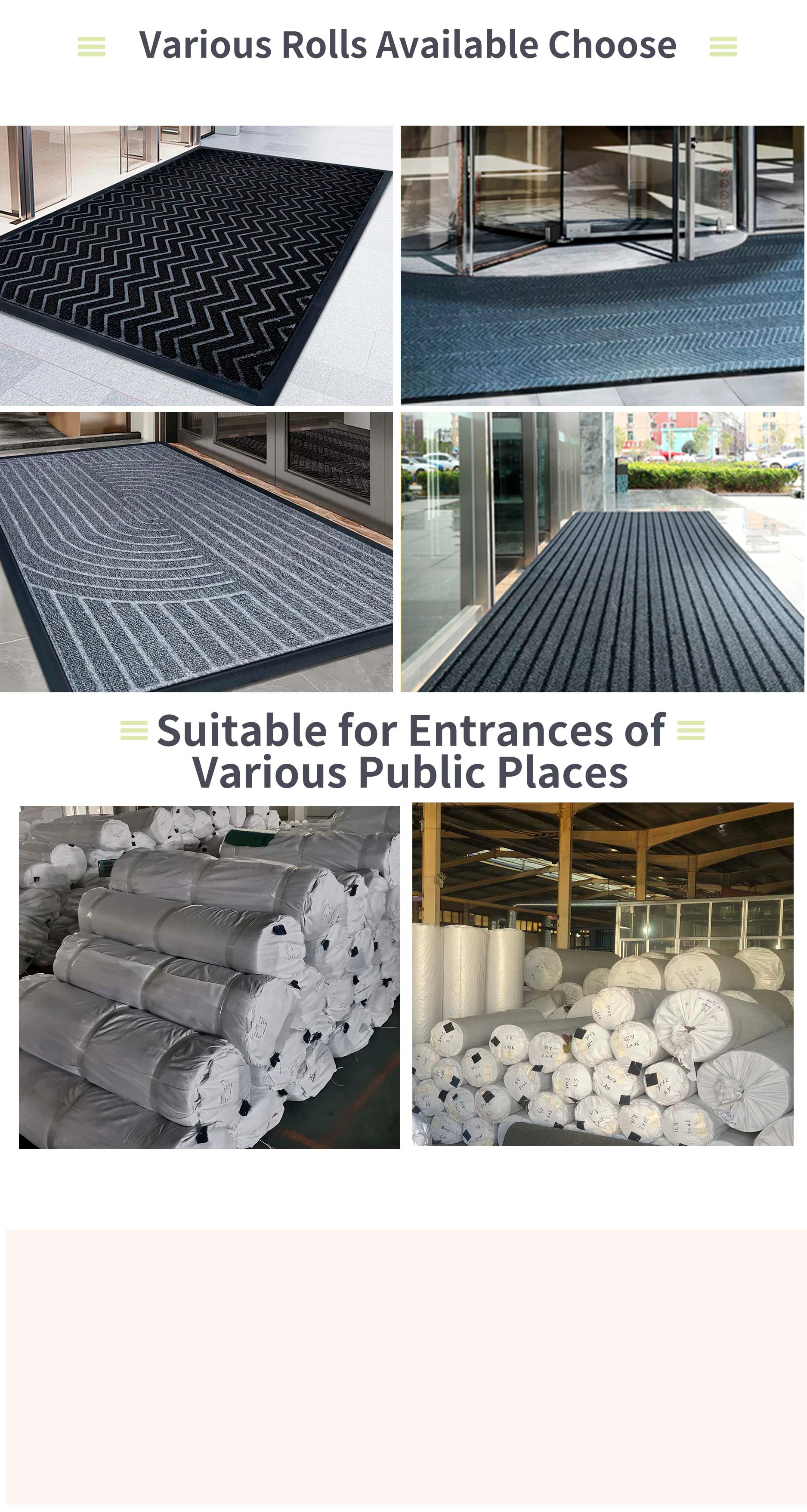 Indoor Outdoor Floor Mat Machine Made Novelty Exercise Nonwoven Super Absorbs TPE Backing Carpet Mat Outdoor Carpet(图9)