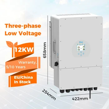 Hot Deye inverter hybrid 12kw 10kw 8kw 3 phase SUN-12K-SG04LP3-EU IP65 48V hybrid solar inverter for EU warehouse