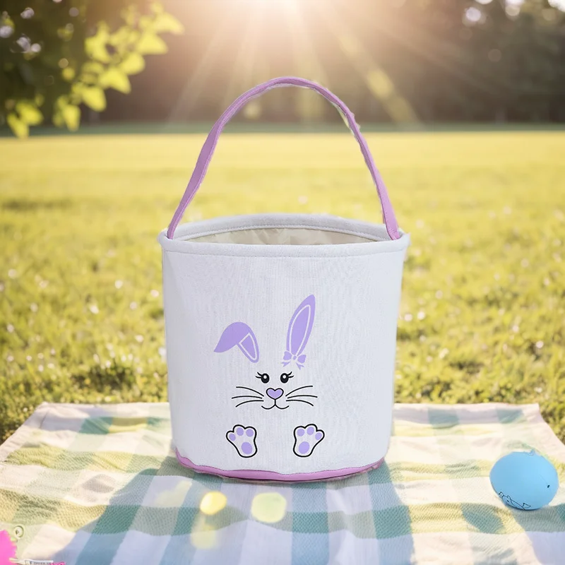 Wholesale Outdoors Easter Baskets Empty Kids Canvas Fabric Easter