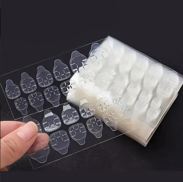480 PCS Strong Adhesive Glue Tape for Press-on Nail Tips-Double Side Resin Adhesive Film for False Nails-Transparent