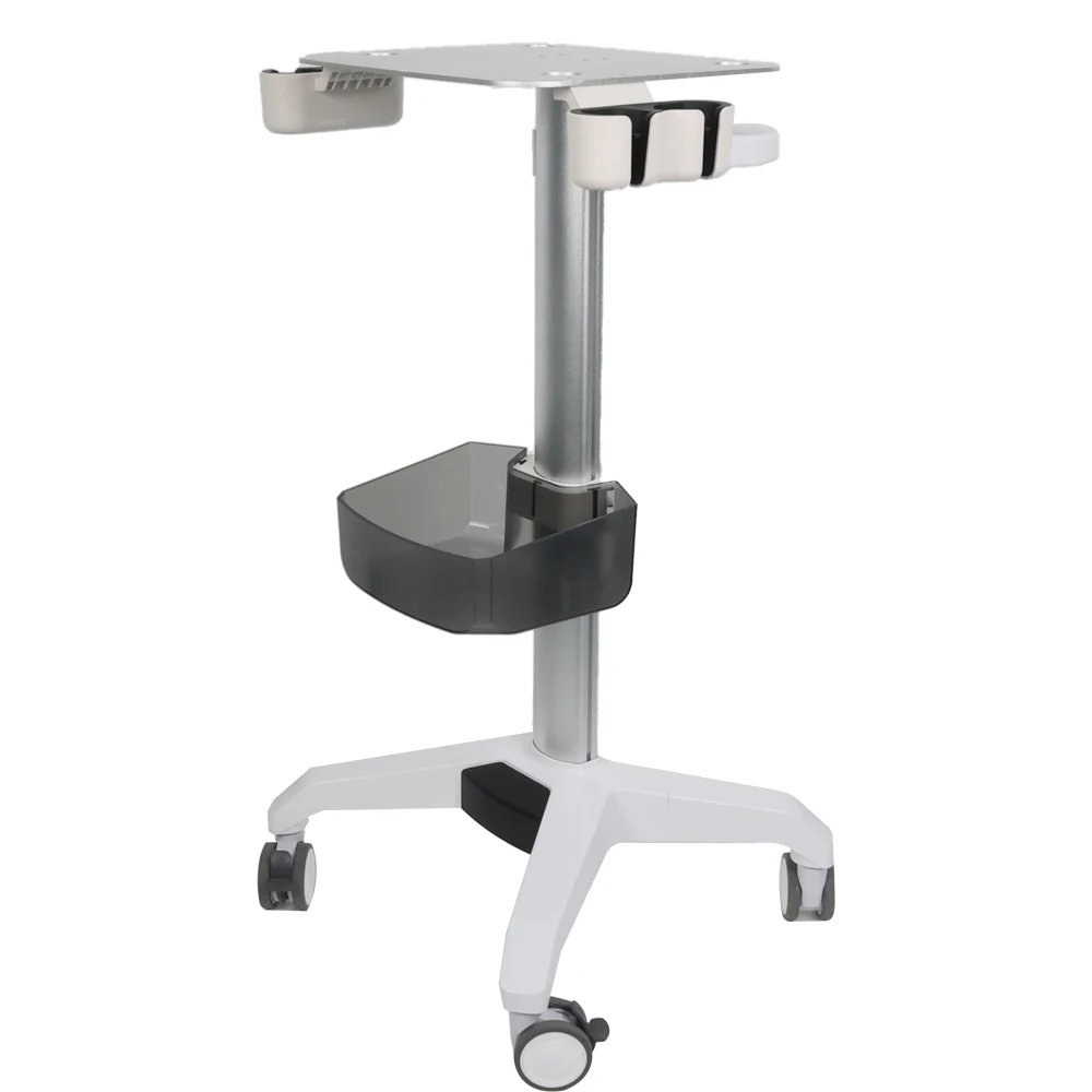 Socket Beauty Medical Salon Trolley Aluminum Alloy Dental Tool Storage Cart White Mobile Stand Adjustable for Supermarket School 6