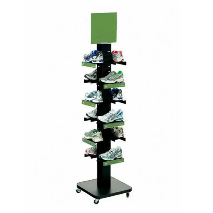 Boutique Used Running Shoe Tower Display Rack - Metal Floor Stand