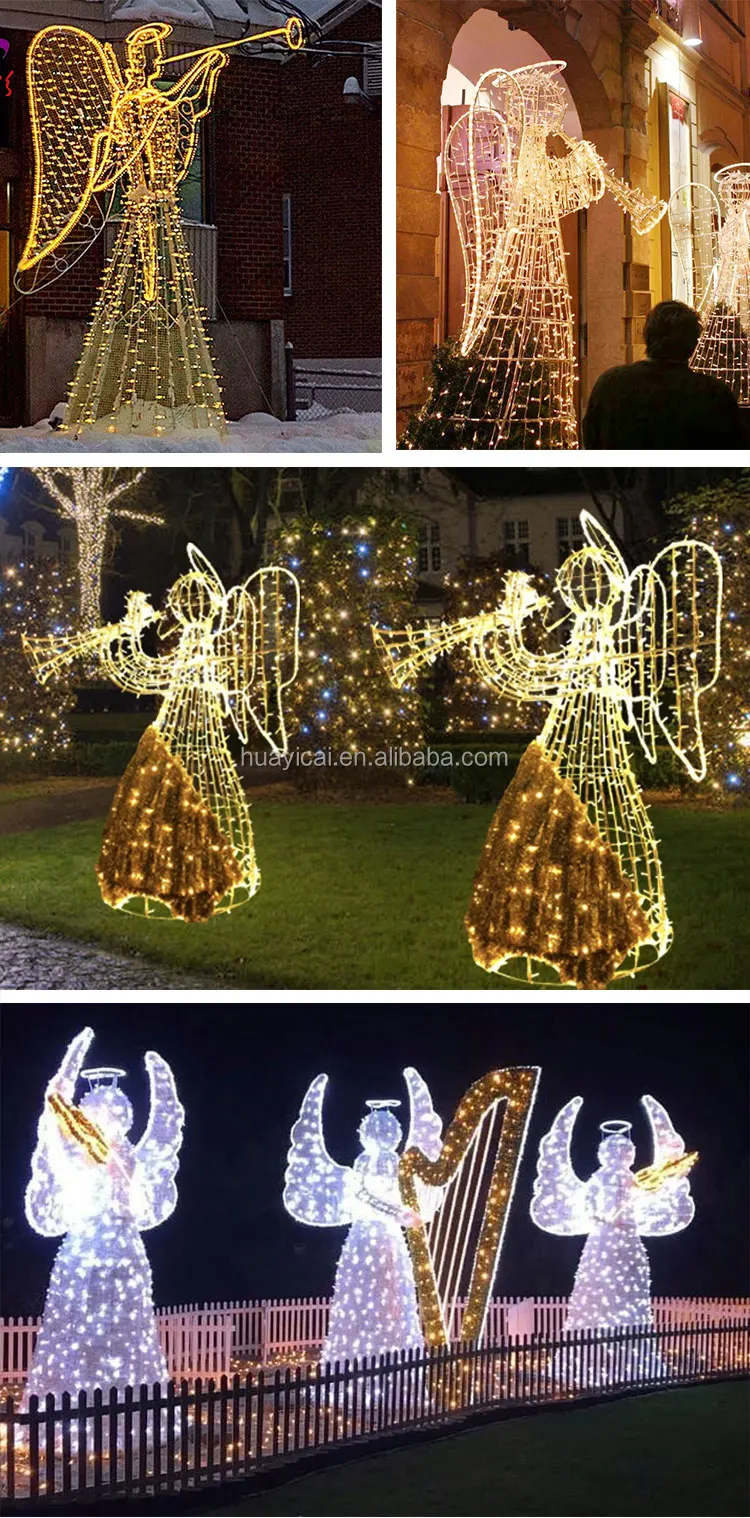 Big Lighted Up Christmas Outdoor Holiday Decor Customized Led Angel ...