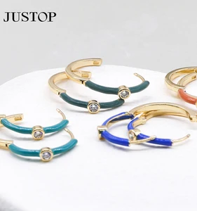 New Arrival Small Boho Jewelry CZ Rainbow Round Retro Hoop Earring Party Wedding for Women