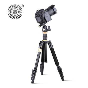 QZSD-Q555  Height 55 Inch Photographic Stand Mini Aluminum Camera Folded Tripod Mount Digital and  Phone Stand Portable Tripod detail image