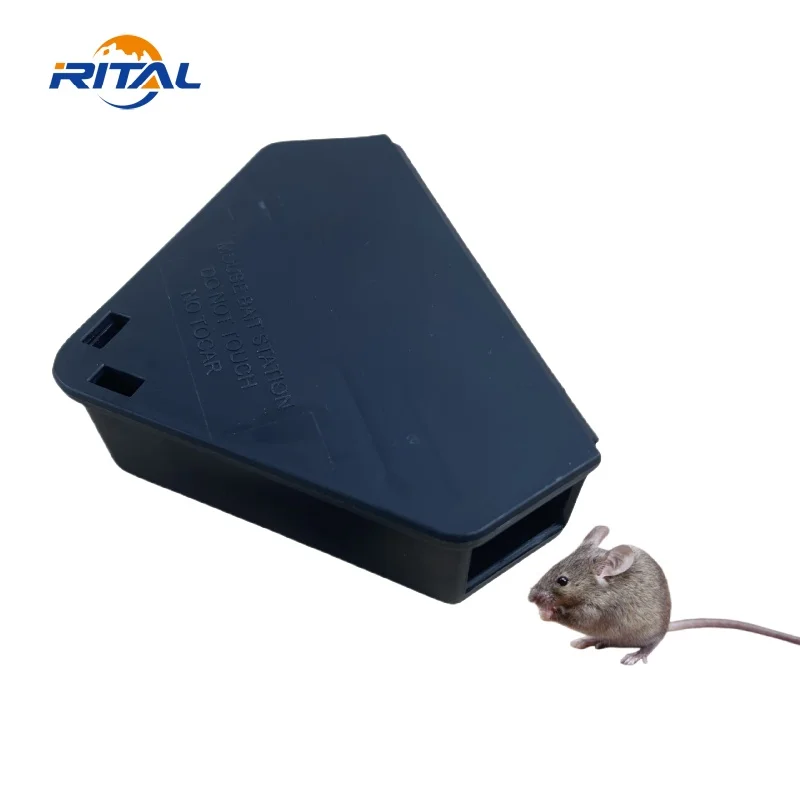 Outdoor Indoor Lockable Plastic Mouse Trap Box with Key PP Rat Bait Station for Rodent Mice Control
