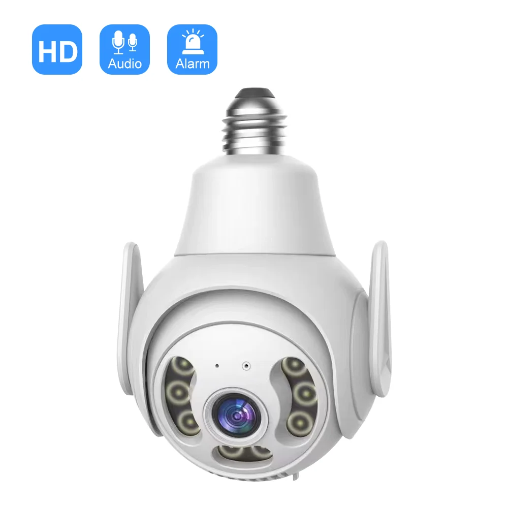 Unique Design 3MP CCTV WIFI Camera Motion Detection Waterproof Surveillance Outdoor E27 Bulb PTZ Camera