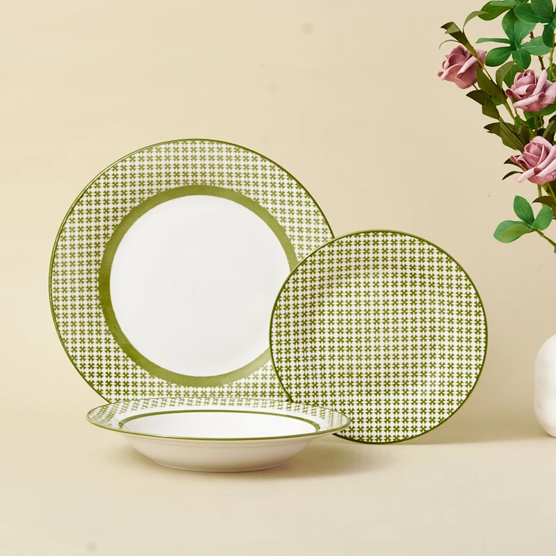 Wholesale Minimalist Style Ceramic Tableware Set for Dinnerware Sets in Households Hotels Camping Sites