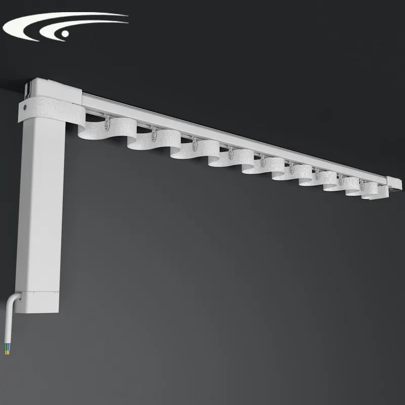 Smart Home Motorized Curtain Track Customized Electric Ripple Fold Curtain Track