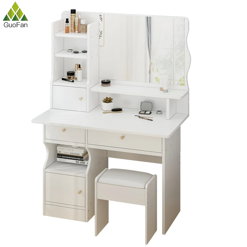 Dressing Table with Mirror and Drawers  Makeup Table Dresser Set Office Simple Bedroom for Girls Luxury Corner Makeup Desk