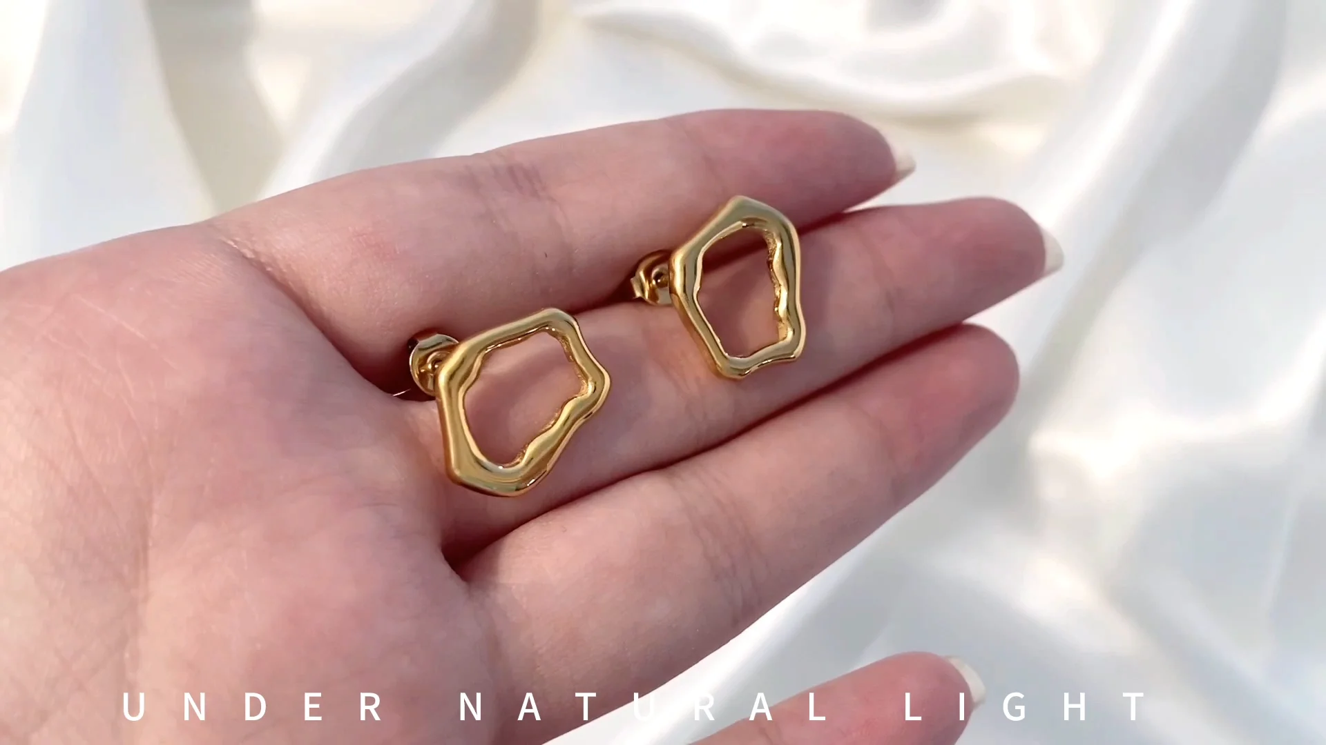 Joolim High End 18k Gold Plated Chunky Irregular Circle Stud Earring