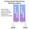 5m Double Printing Flag+Pole+Base