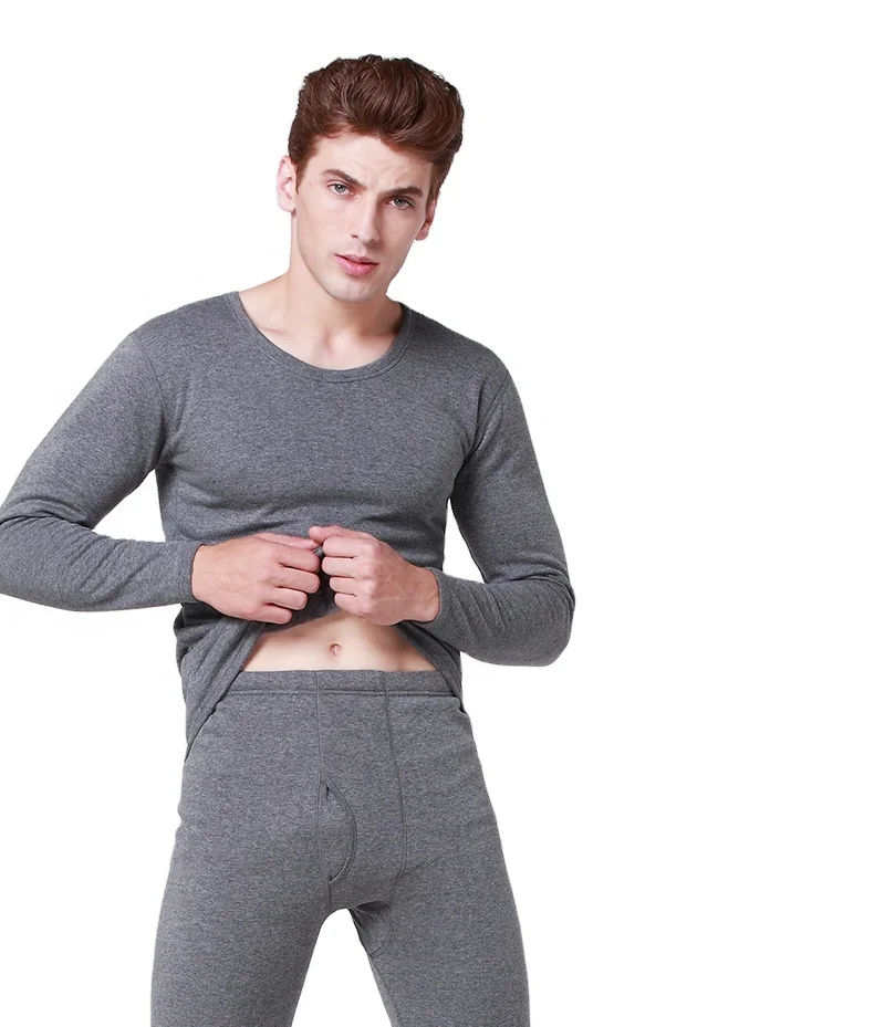 Thermal Underwear Set Men's Long Sleeve Thermal Underwear Set Cotton Long  Johns Customized Pajamas Winter Inner Wear for Men