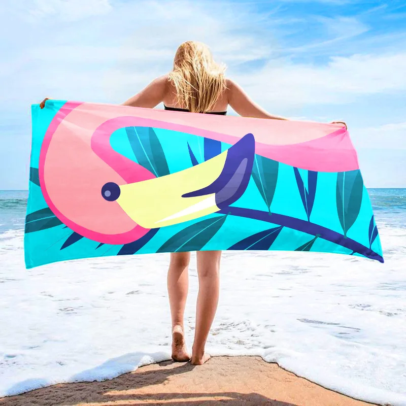 Microfiber Single Side Printed Beach Towel Wholesale Custom Logo Sand Free Beach Towel With Mesh