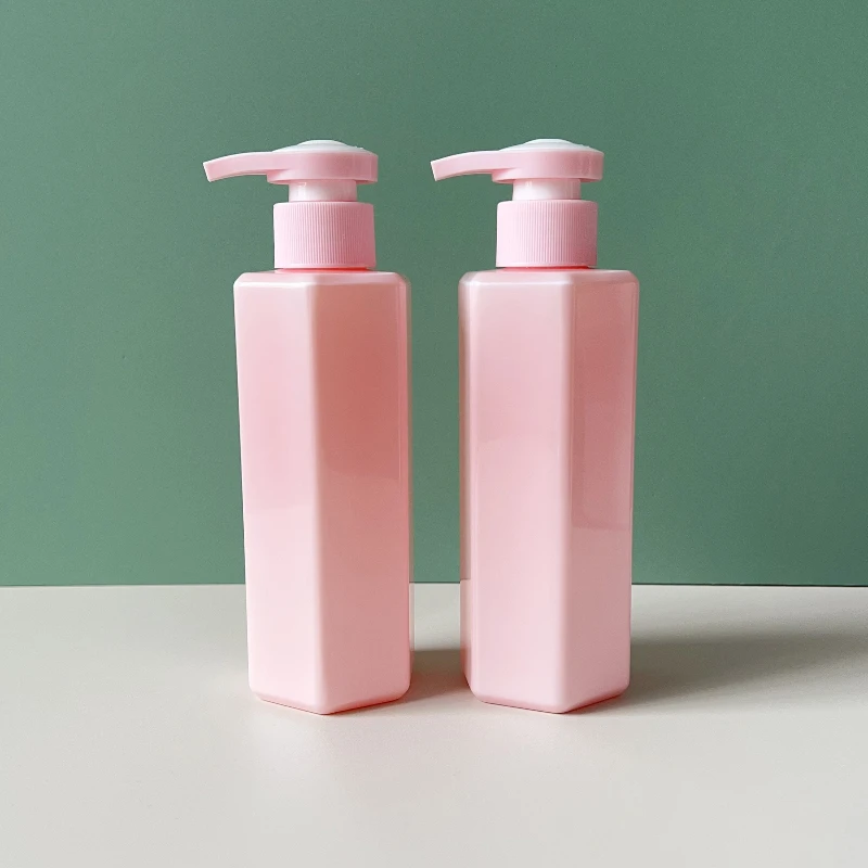 200ml-600ml Hexagonal PET Plastic Body Wash Bottle Pressure Pump Body Lotion Bottle Shaped Design