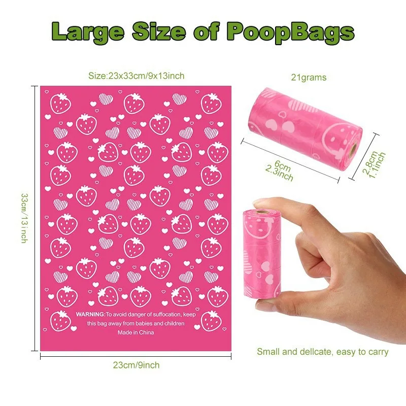 YiShang Factory Eco-Friendly Biodegradable Walker Poo Bags Transparent Plastic Compostable Dog Manure & Baby Diaper Carrier Cats