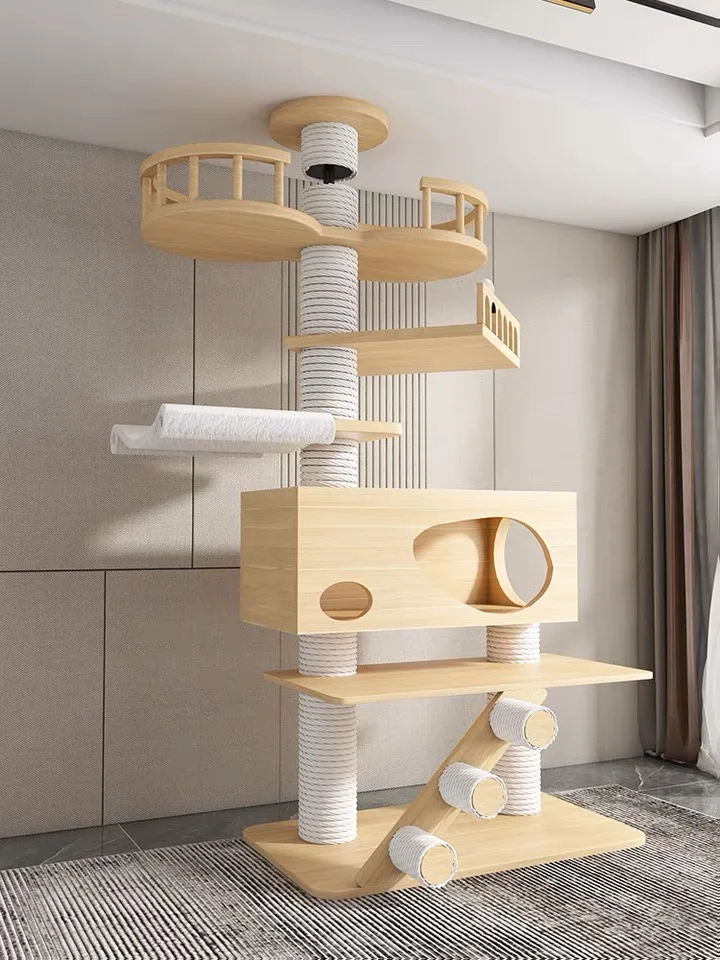Customized Cat Tree House For Large Pets New Design Wood Cat House Cute