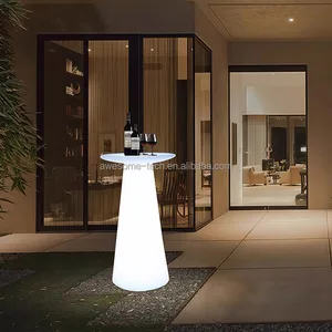 Promotional bar Illuminated Wholesale Outdoor Pub Lounge Sectional Plastic Light up Nightclub Furniture Glow Led Table