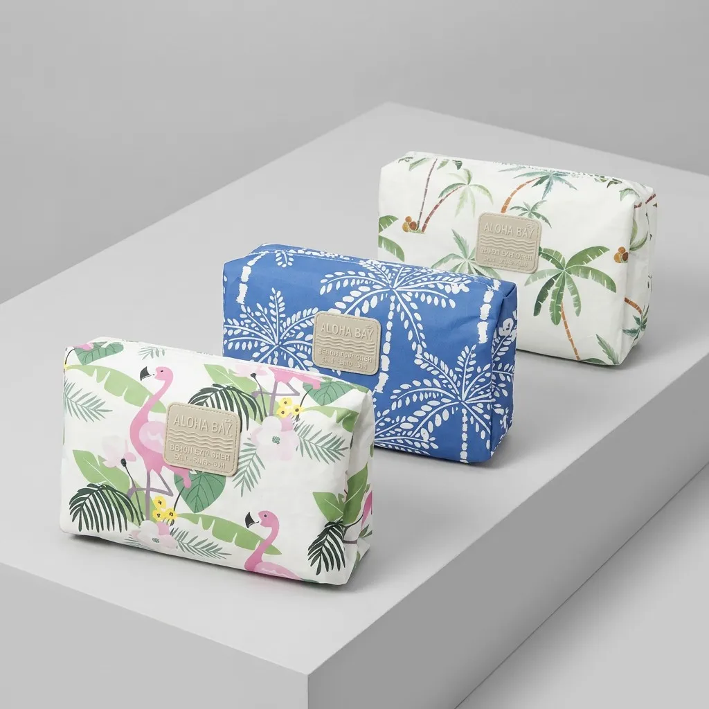 Custom Printing Tyvek Cosmetic Bag Waterproof Beach Holiday Tyvek Makeup Bag for Travel Tyvek Toiletry Bag
