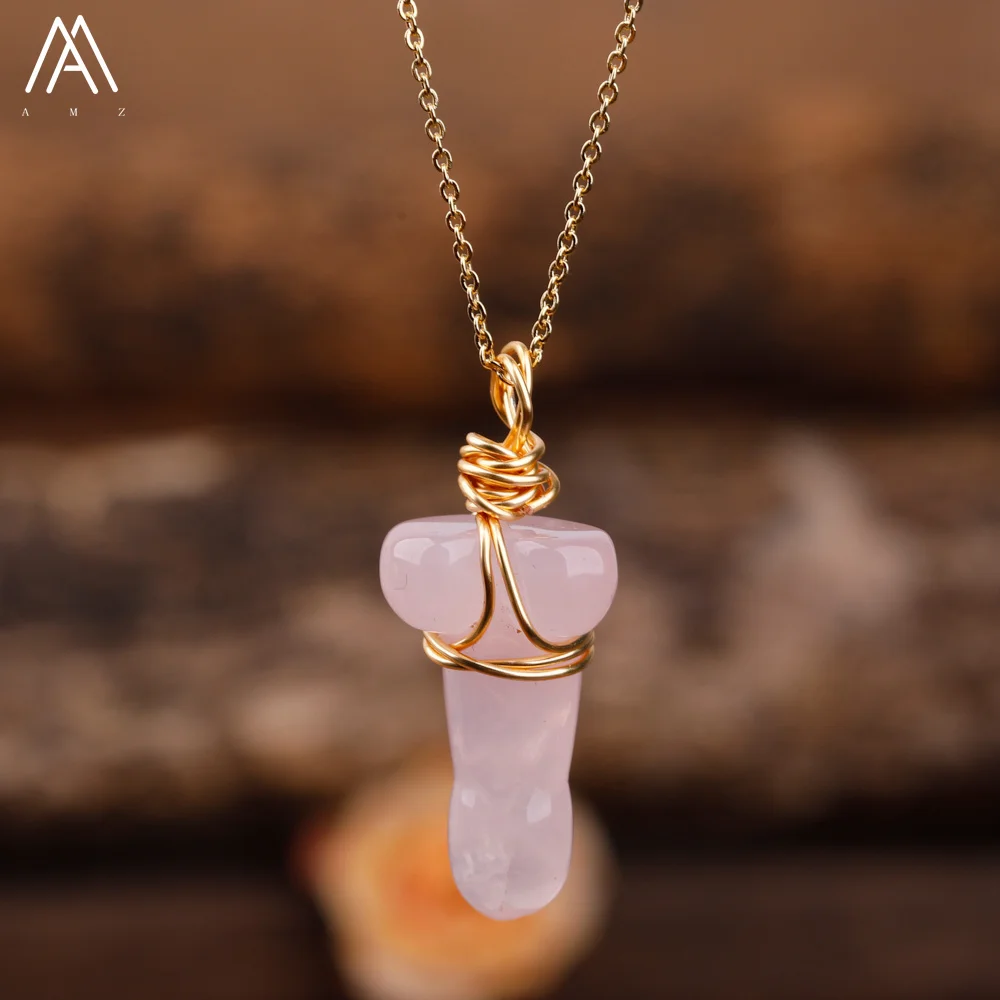 Chains Chains Carved Gemstone Penis Pendant For Women Wire Wrapped Healing  Crystal Necklace Chakra Stone Spiritual Jewelry Giftchains Dhawv From  Cardhxj, $7.75