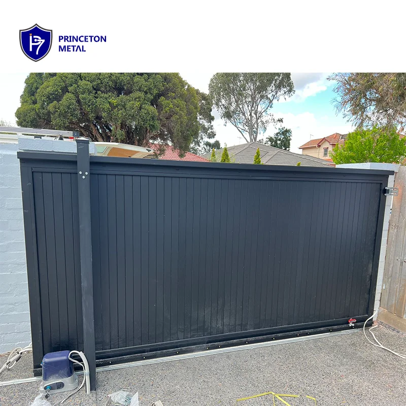 Modern Design Aluminium Sliding Gate with Powder Coating 3D Modeling Service Pressure Treated Wood Fencing