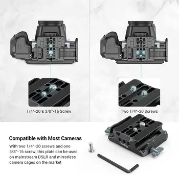 Small Rig Universal LWS Baseplate Compatible With DSLR and Mirrorless Camera Cages Comes With Dual 15mm Rod Clamp - 3357 detail image