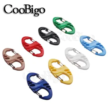 Mixed Colors Carabiner 8 S Shape Snap Hook Clip Outdoor Camping Molle Backpack Hanger Buckle Quick Release Key Chain Ring#FLC037