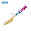Rainbow 7 beads handle knife-1.2mm machine throwing 6pc card bag