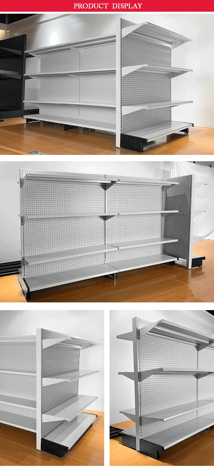Customized Supermarket Shelves Lozier Gondola Shelving