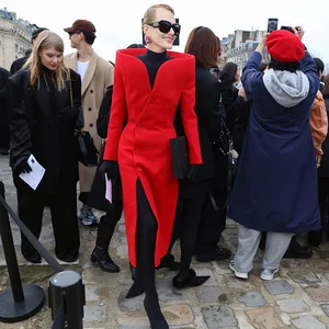 Women  Autumn and Winter New Star Fashion Personality Design Stand Collar Slim Long Trench Coat