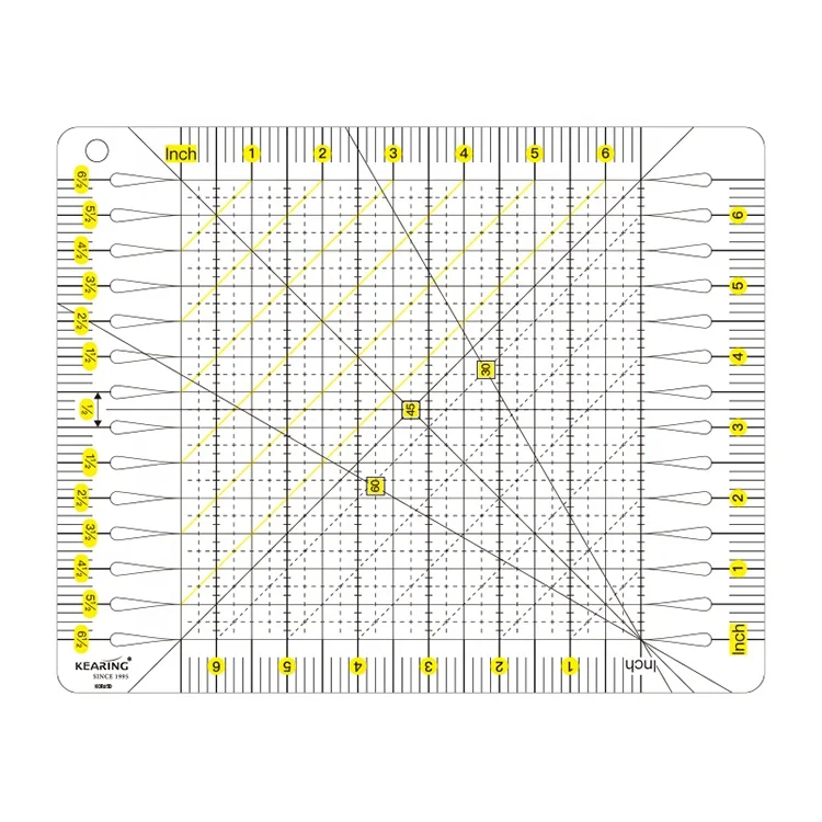 Акриловая пластиковая линейка премиум качества для резки с прорезью 6 5 дюйма квилтинга режущих полосок