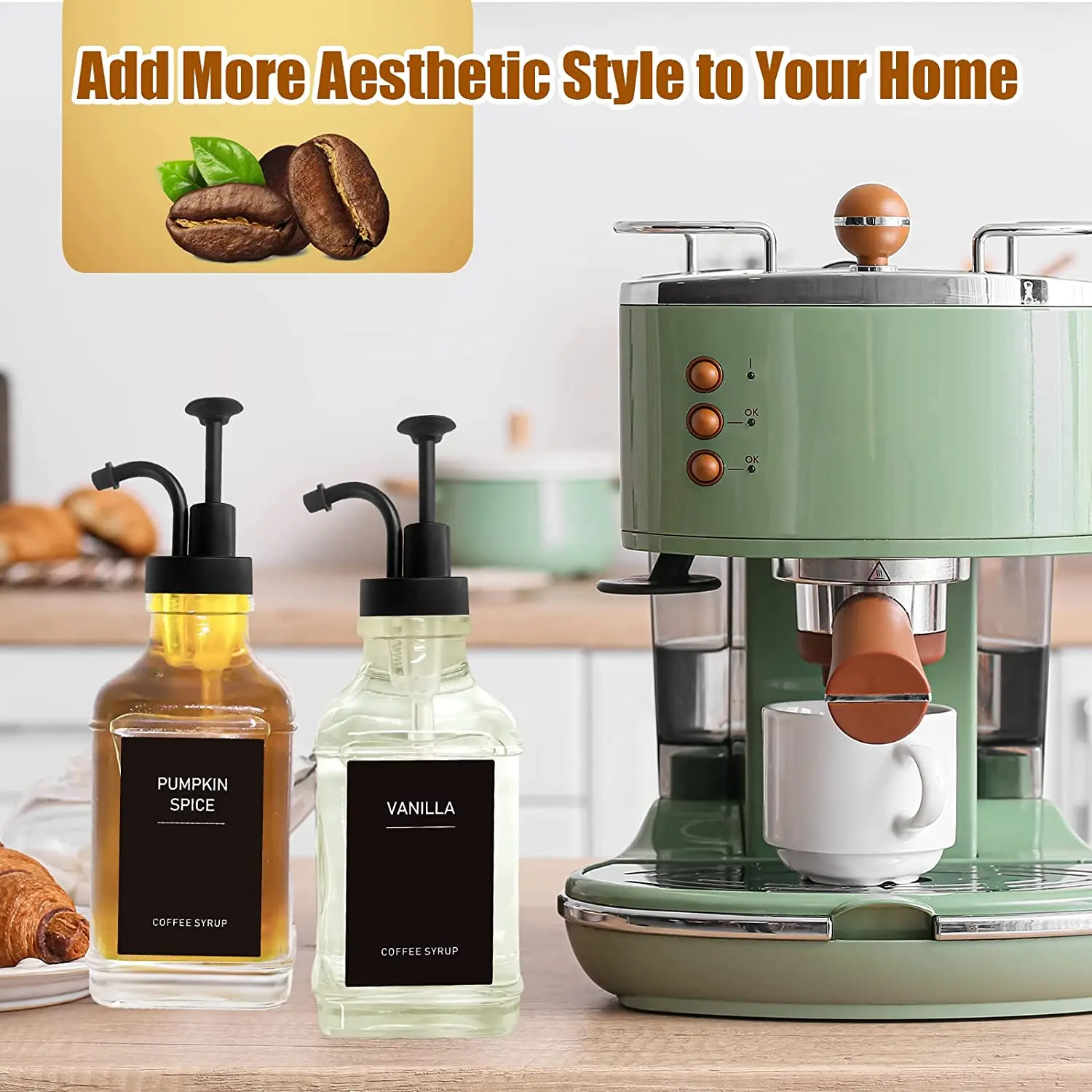 Wholesale Food Storage Coffee Syrup Dispenser Glass Bottle With Labels