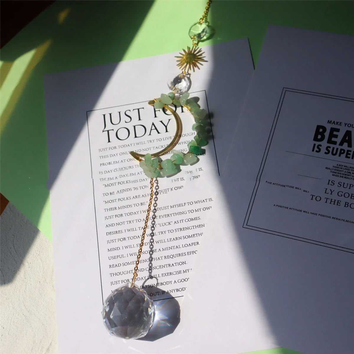 Оптовая продажа, подвесные солнцезащитные очки с натуральным кристаллом ручной работы