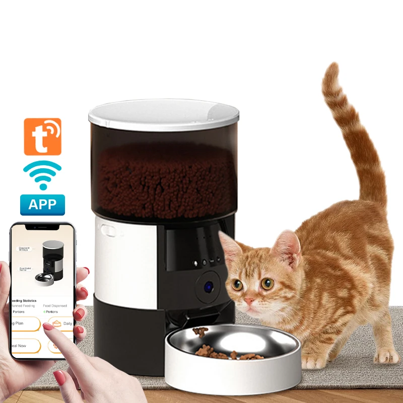 Wholesale Automatic Electric Pet Feeder Microchip Tuya Dog Cat Smart Pet Feeder Wifi Mobile
