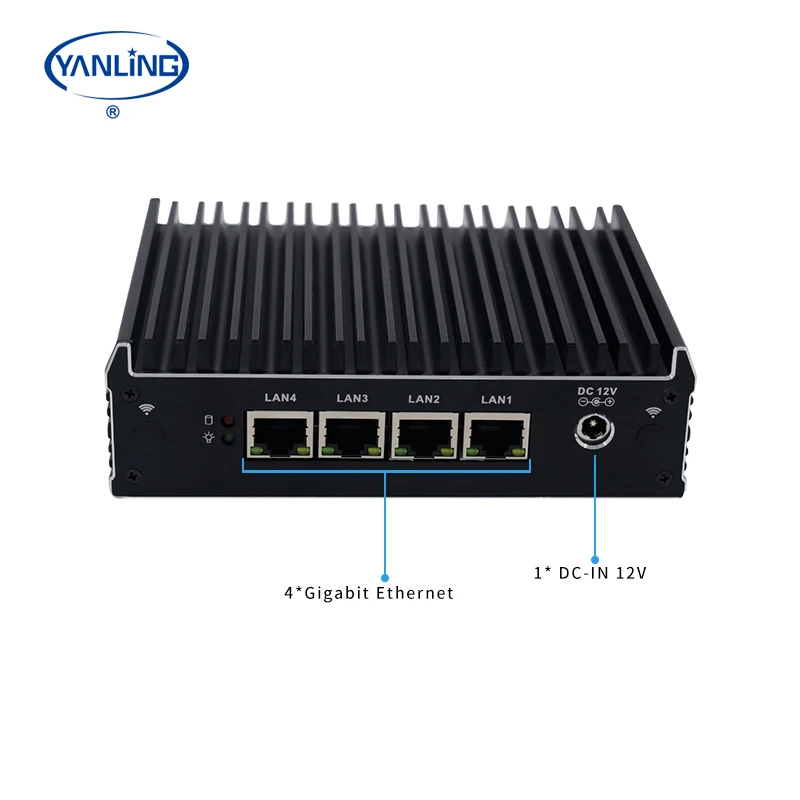 Fanless Industrial J3160 Four Core Firewall Appliance 4 Lan