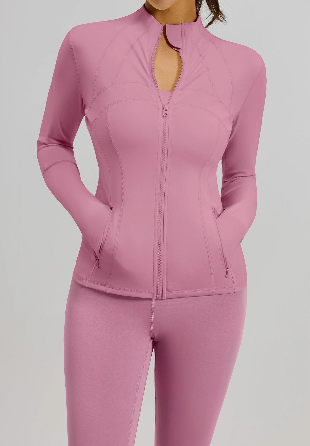 Wholesale New Comfortable Zipper Slim Jackets 2pcs Sport Wear Set High Waist Flare Pants for Women Gym Fitness Yoga Sets